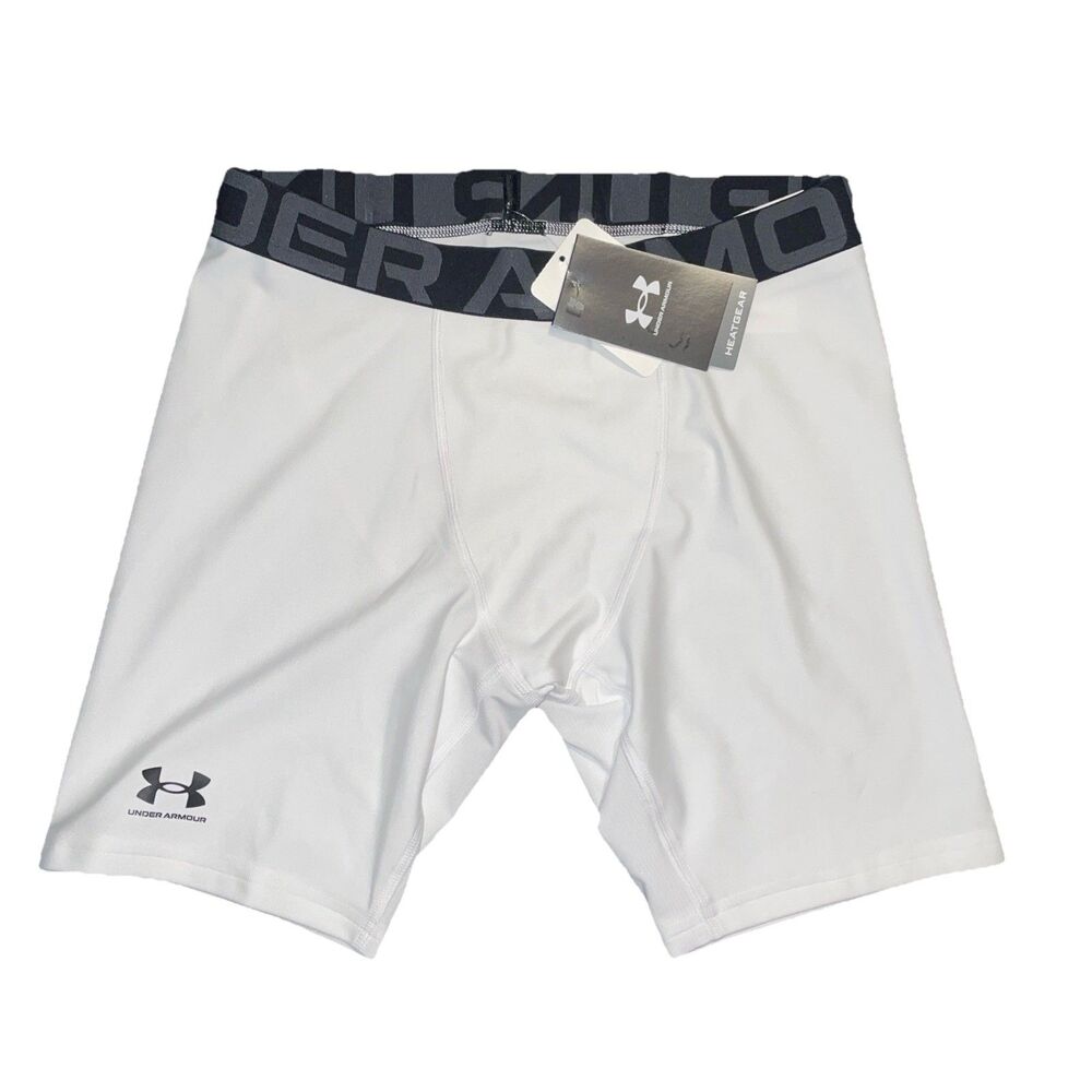 NWT Under Armour HeatGear Youth‎ Base-Layer Shorts XL YXL White Black